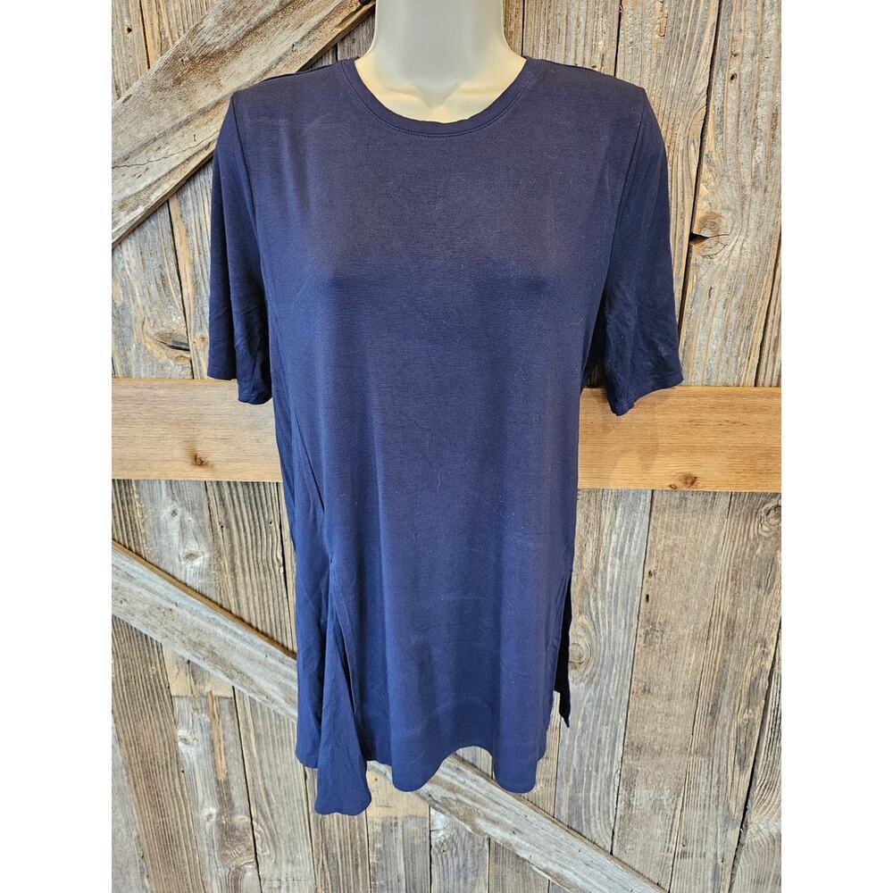 Fabletics viscose small oversized tunic t shirt breathable stretchy navy blue